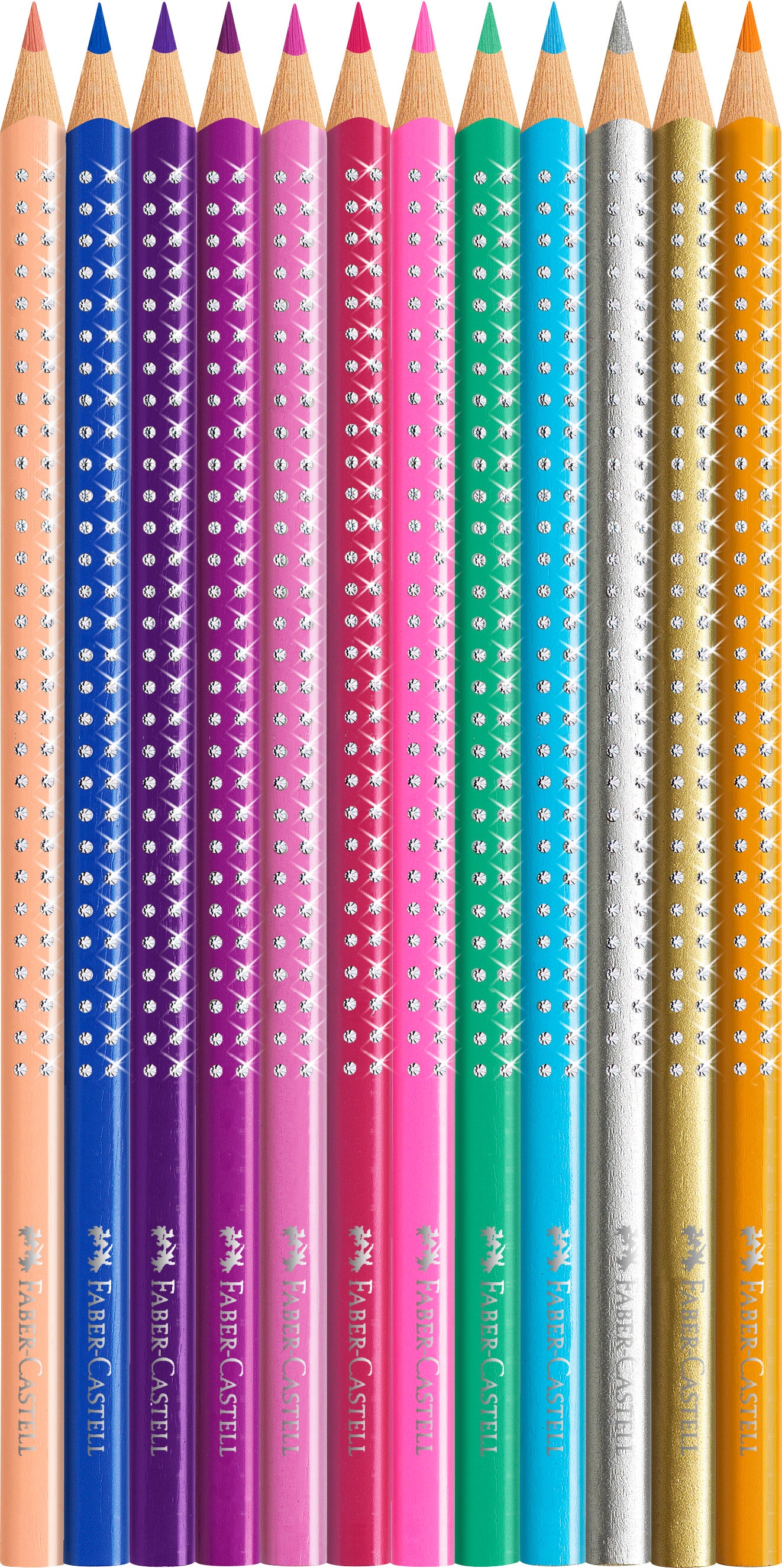 12 Lápices De Colores Sparkle + Estuche