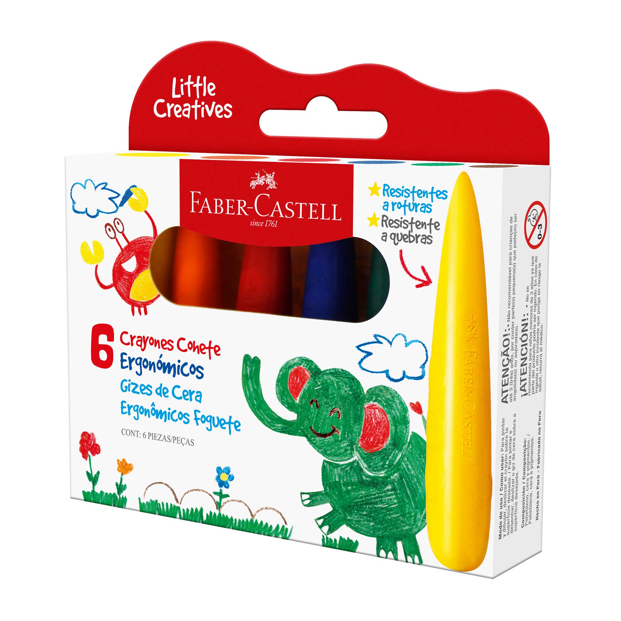 Crayón Cohete Little Creatives x6 Colores