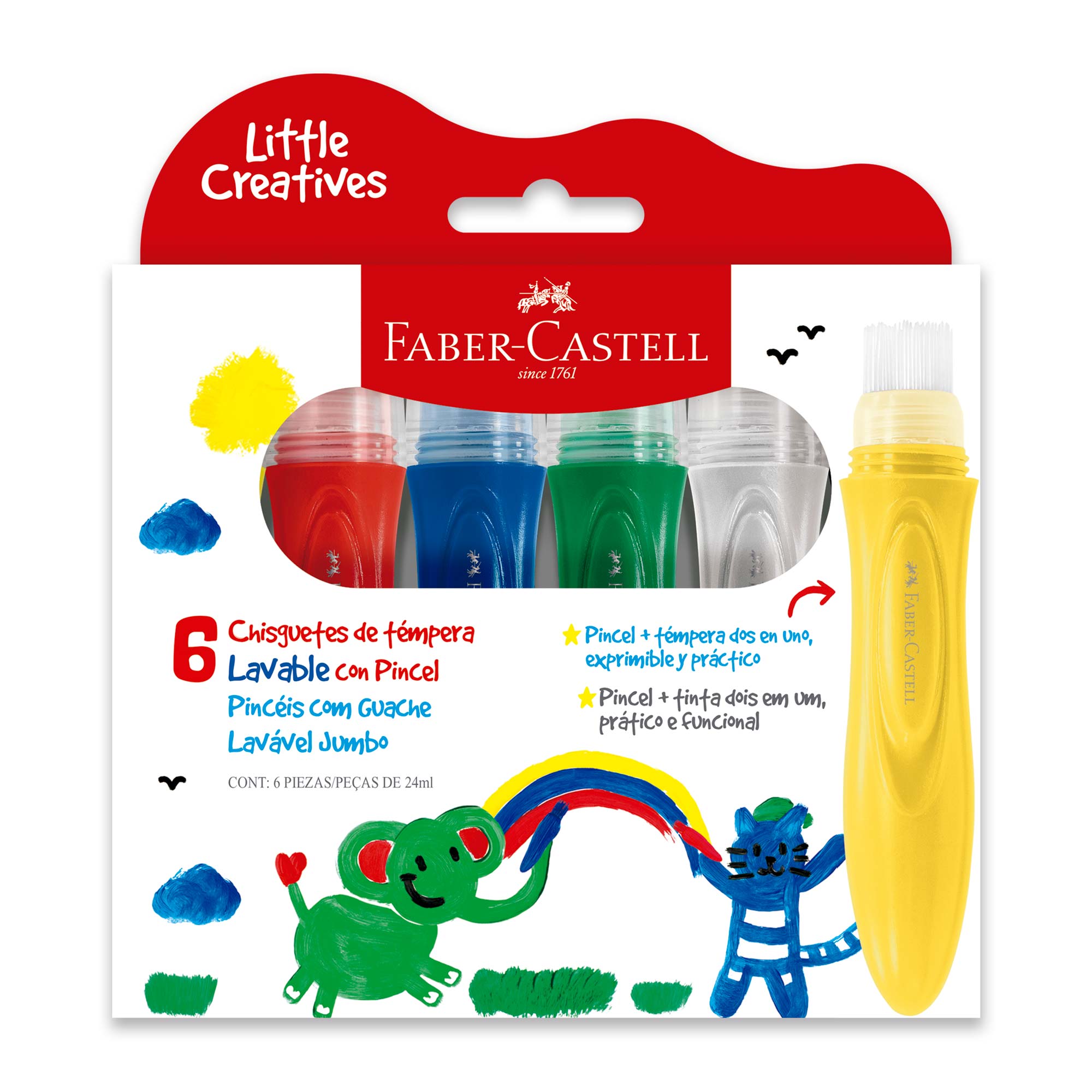 Chisguetes Témpera Little Creatives x6 Colores