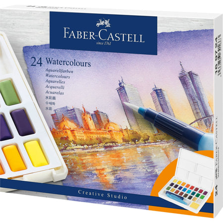 Acuarelas en pastillas Faber-Castell x24 colores