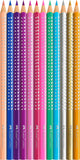 12 Lápices De Colores Sparkle + Estuche Faber-Castell