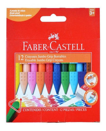 Lápiz De Cera Triangular x12 Colores Faber-Castell