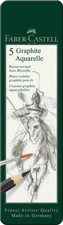 Lápiz Grafito Graphite Aquarelle Faber-Castell x5 uds.