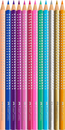 12 Lápices De Colores Sparkle + Estuche