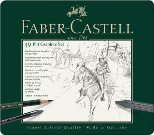 Lápiz Grafito Pitt Estuche De Metal Faber-Castell x19 uds.