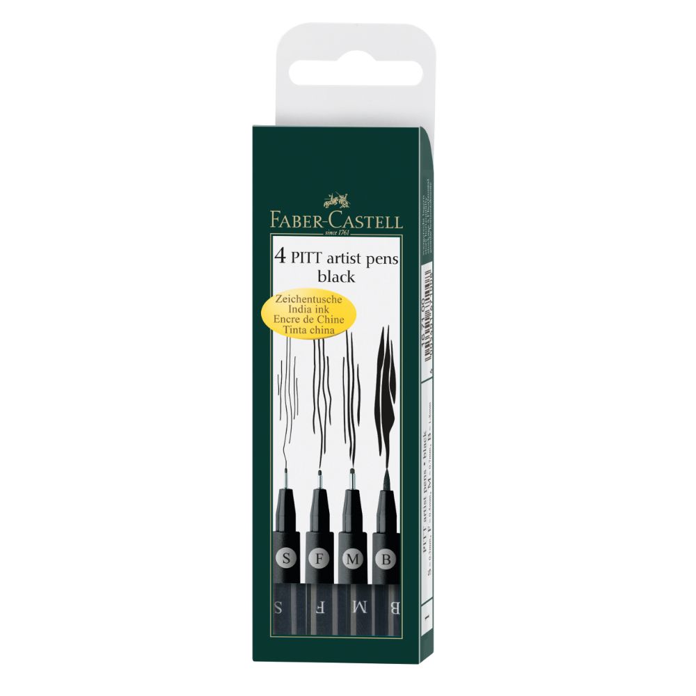 Rotuladores Pitt Artist Pen Fine x4 uds. Negro