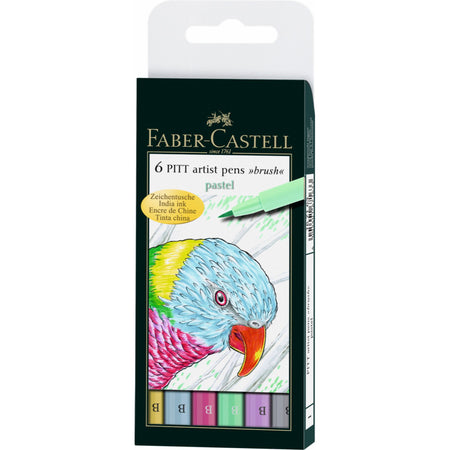 Marcadores Pitt Artist Pen Pastel Faber-Castell x6 Colores