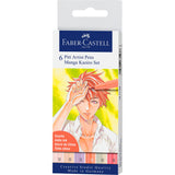 Marcador Pitt ArtistPen Manga Kaoiro Faber-Castell 6 Colores