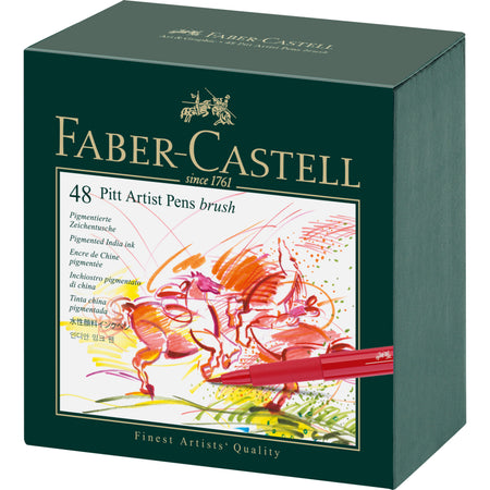 Marcadores Pitt Faber-Castell Estuche De Cuero 48 Colores