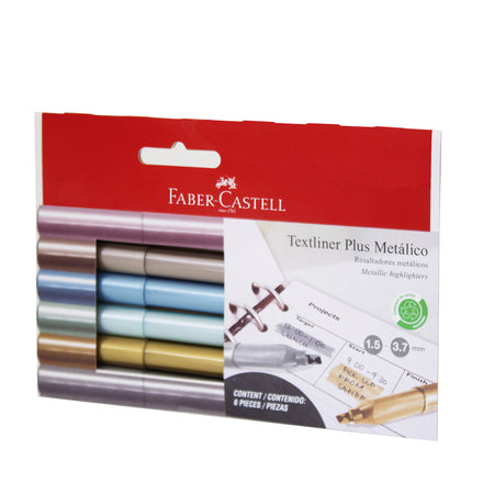Destacador Textliner Plus Faber-Castell x6 Colores Metálicos
