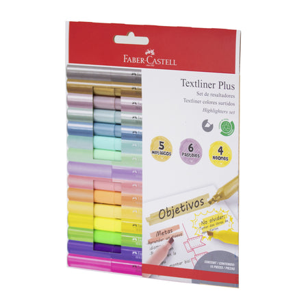 Destacador Textliner Plus Faber-Castell x15 Colores
