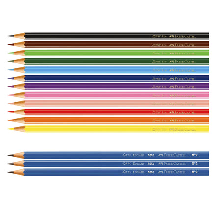 Lápices de Color Faber Castell x12 Colores + 3 Grafitos