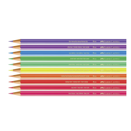 Lápices de Color Faber-Castell x10 Colores Neón